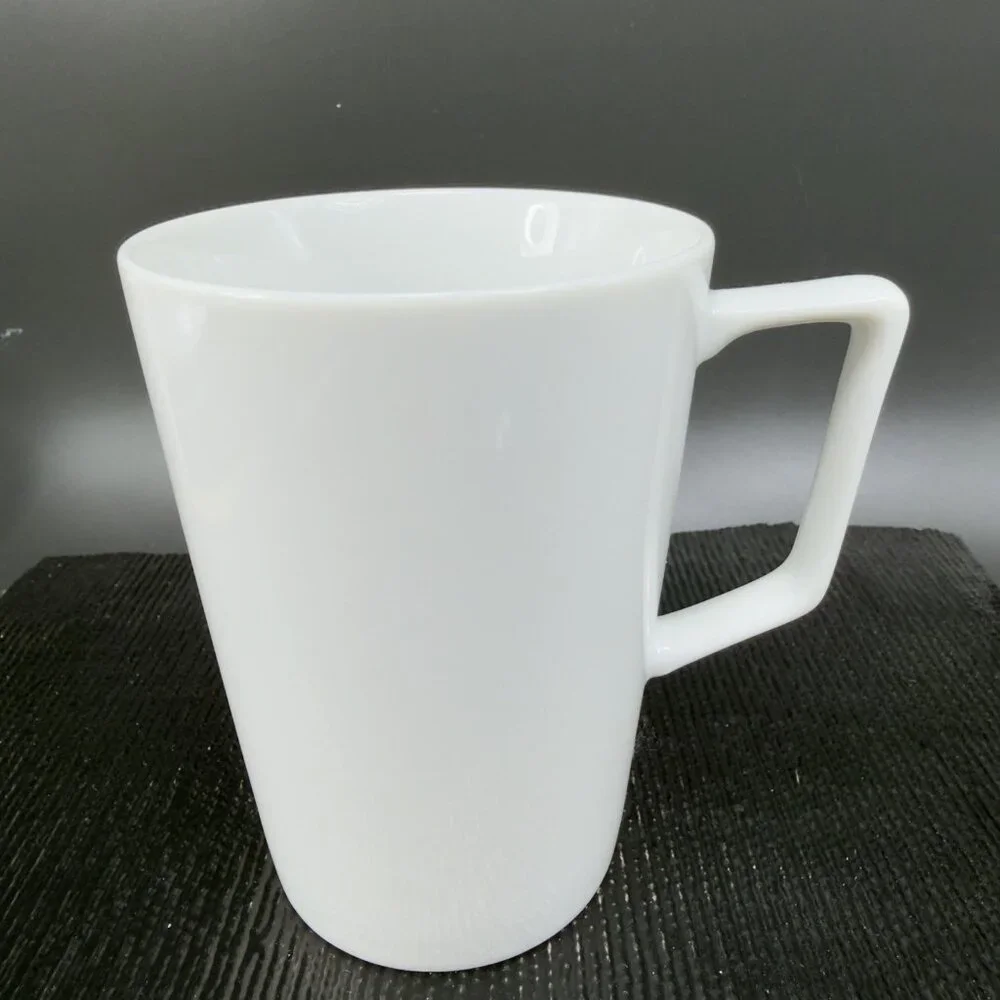 Pottery Barn PB Modern White Ceramic Coffee Mug‎ Cup Set 2 Mugs Cup Ceramic VTG
